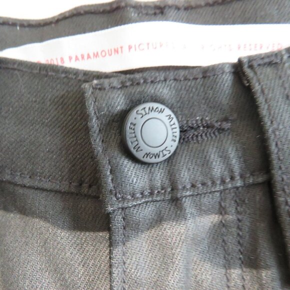 SIMON MILLER X PARAMOUNT GREASE 'Greasy' Black Coated Skinny Jeans - Size 25 - Picture 3 of 15